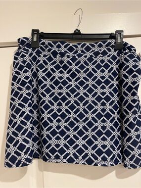 Jude Connally Navy & White Rope-Print Skater Skirt